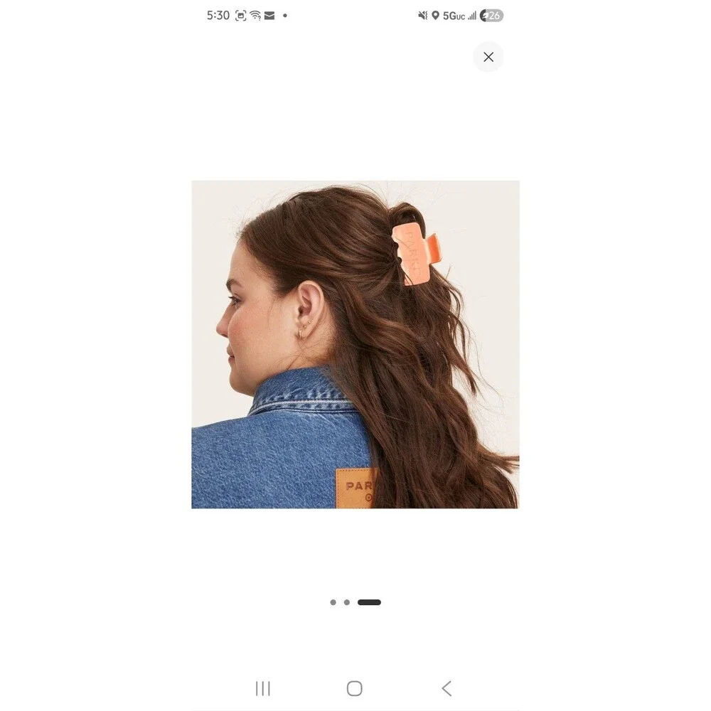PARKE X Target PeachPlastic Hair Clip for Women, Solid Pattern, Casual Use